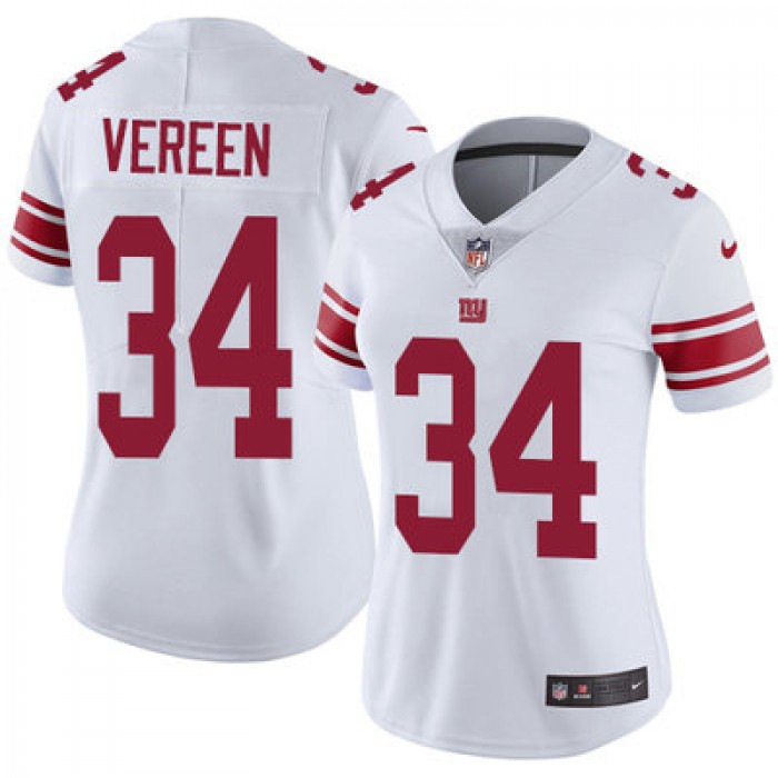 Women's Nike Giants #34 Shane Vereen White Stitched NFL Vapor Untouchable Limited Jersey