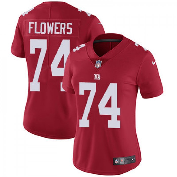 Women's Nike Giants #74 Ereck Flowers Red Alternate Stitched NFL Vapor Untouchable Limited Jersey