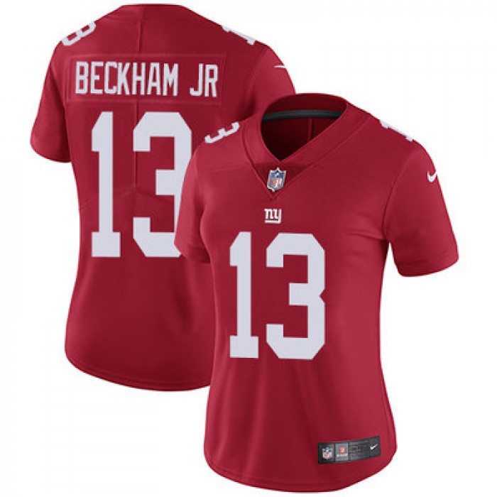 Women's Nike Giants #13 Odell Beckham Jr Red Alternate Stitched NFL Vapor Untouchable Limited Jersey