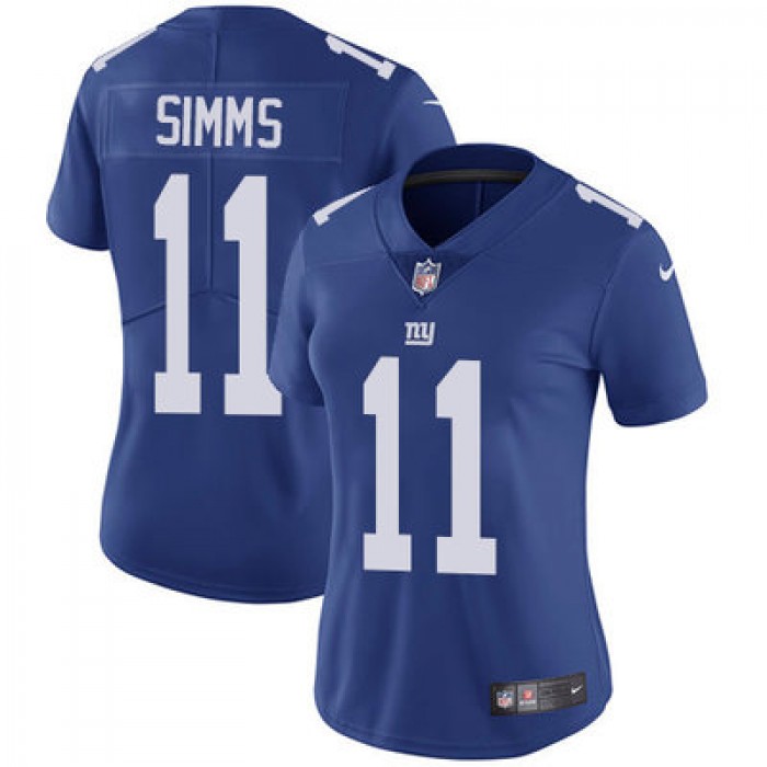 Women's Nike Giants #11 Phil Simms Royal Blue Team Color Stitched NFL Vapor Untouchable Limited Jersey