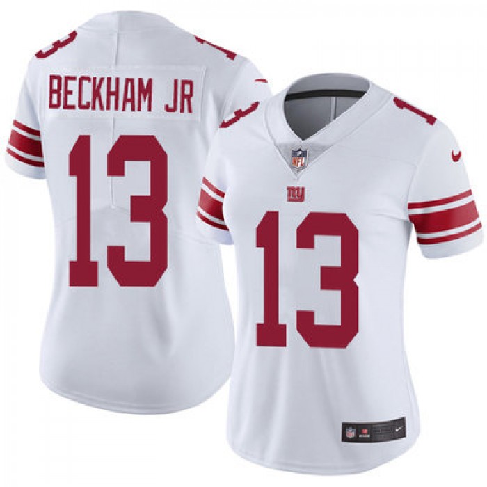 Women's Nike Giants #13 Odell Beckham Jr White Stitched NFL Vapor Untouchable Limited Jersey
