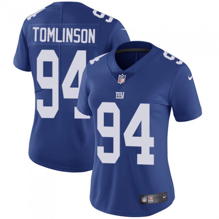 Women's Nike Giants #94 Dalvin Tomlinson Royal Blue Team Color Stitched NFL Vapor Untouchable Limited Jersey