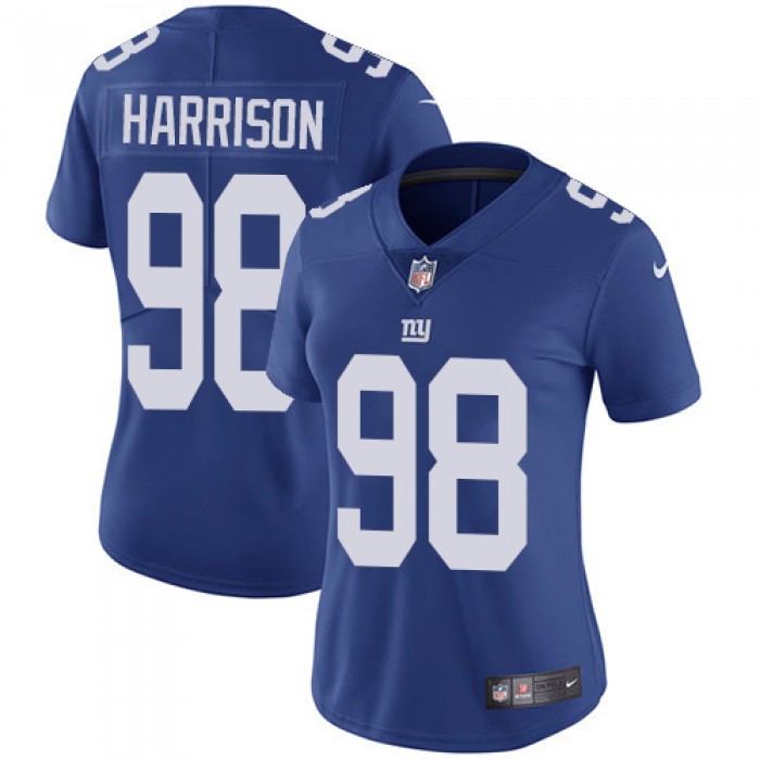 Women's Nike New York Giants #98 Damon Harrison Royal Blue Team Color Stitched NFL Vapor Untouchable Limited Jersey