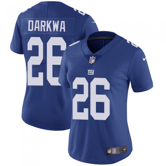 Women's Nike New York Giants #26 Orleans Darkwa Royal Blue Team Color Stitched NFL Vapor Untouchable Limited Jersey