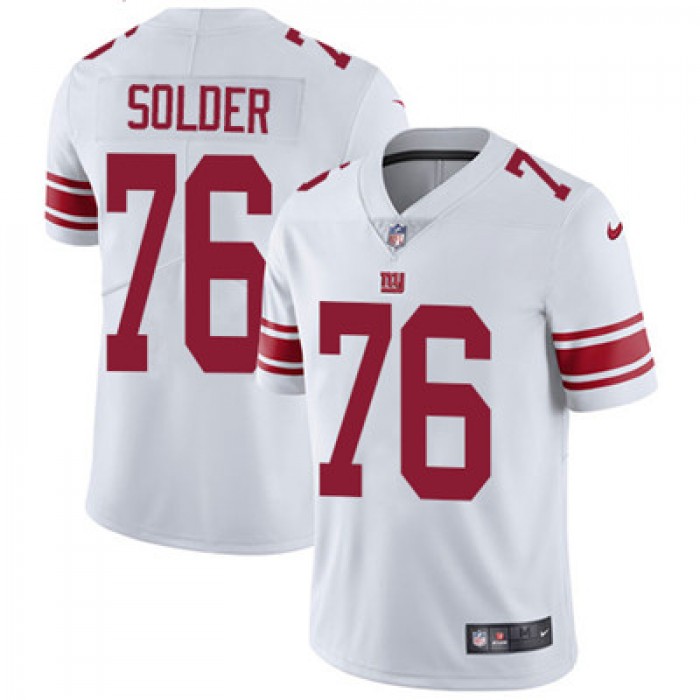 Nike New York Giants #76 Nate Solder White Men's Stitched NFL Vapor Untouchable Limited Jersey
