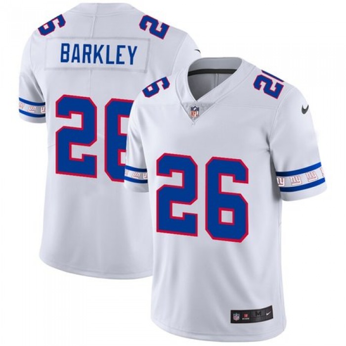 New York Giants #26 Saquon Barkley Nike White Team Logo Vapor Limited NFL Jersey