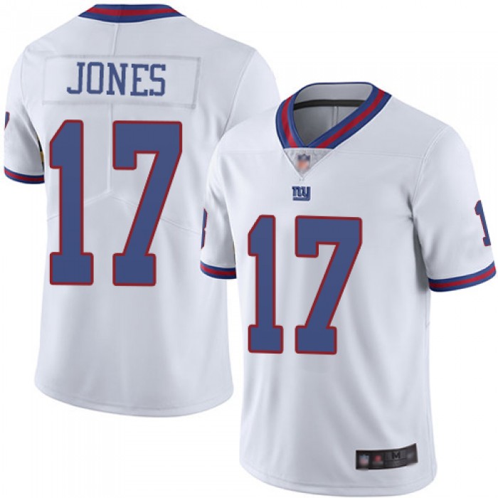 Giants #17 Daniel Jones White Men's Stitched Football Limited Rush Jersey