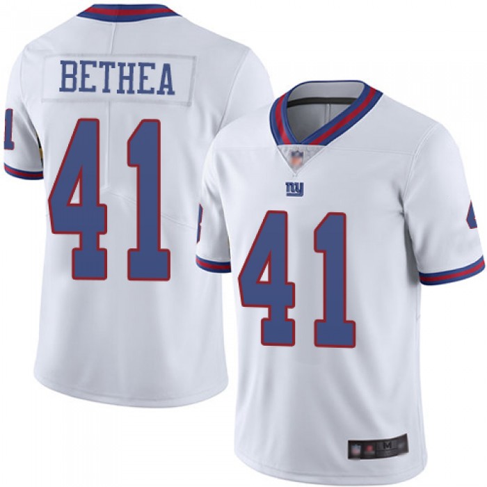 Giants #41 Antoine Bethea White Men's Stitched Football Limited Rush Jersey