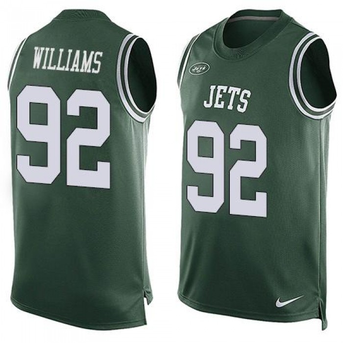 Men's New York Jets #92 Leonard Williams Green Hot Pressing Player Name & Number Nike NFL Tank Top Jersey