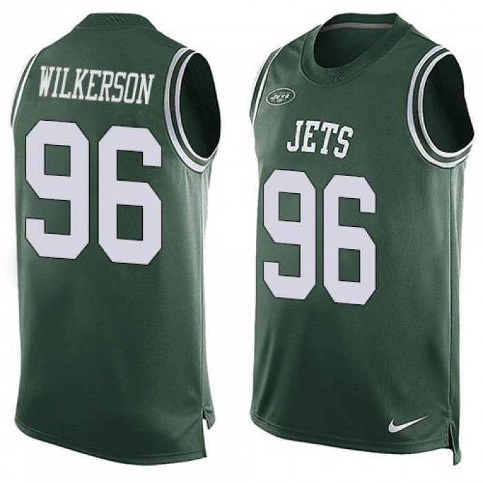 Men's New York Jets #96 Muhammad Wilkerson Green Hot Pressing Player Name & Number Nike NFL Tank Top Jersey