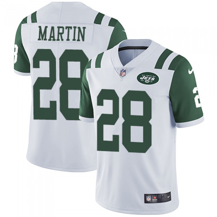 Nike New York Jets #28 Curtis Martin White Men's Stitched NFL Vapor Untouchable Limited Jersey