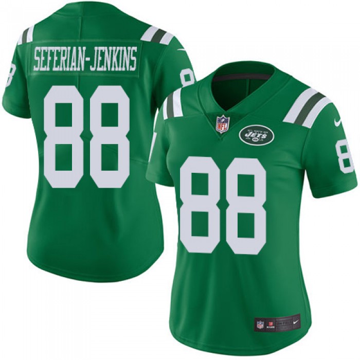 Women's Nike New York Jets #88 Austin Seferian-Jenkins Green Stitched NFL Limited Rush Jersey
