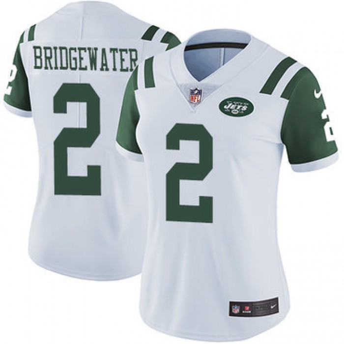 Nike Jets #2 Teddy Bridgewater White Women's Stitched NFL Vapor Untouchable Limited Jersey