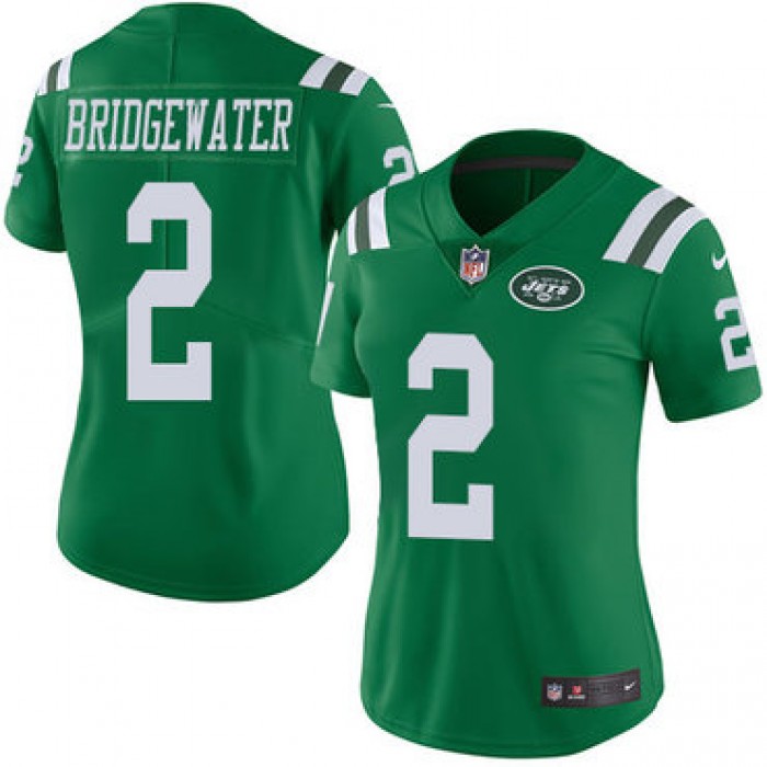 Nike Jets #2 Teddy Bridgewater Green Women's Stitched NFL Limited Rush Jersey