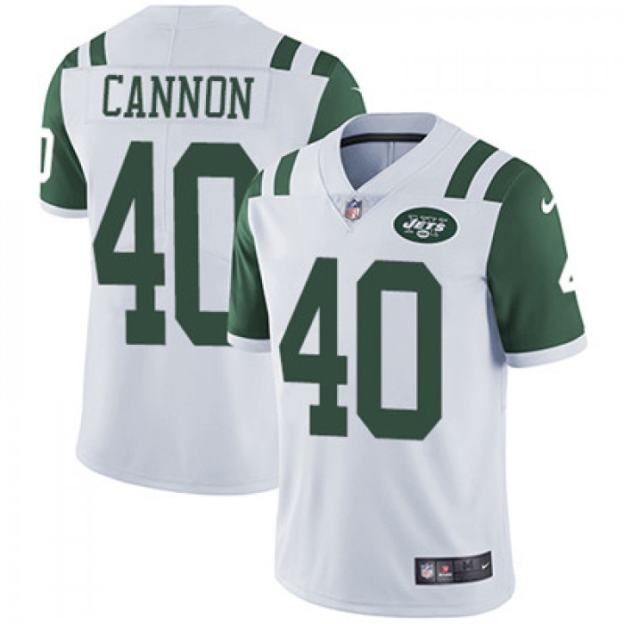 Nike New York Jets #40 Trenton Cannon White Men's Stitched NFL Vapor Untouchable Limited Jersey