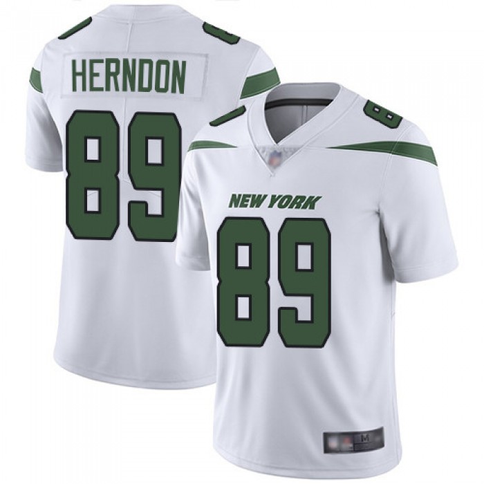 New York Jets #89 Chris Herndon White Men's Stitched Football Vapor Untouchable Limited Jersey