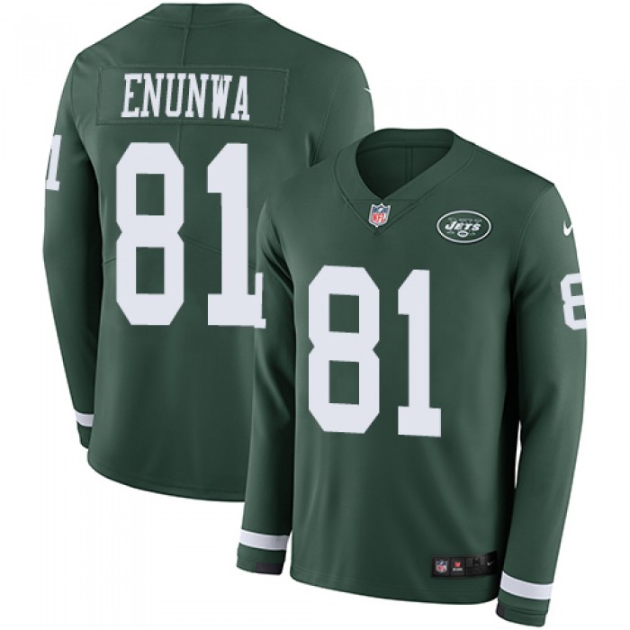 Jets #81 Quincy Enunwa Green Team Color Men's Stitched Football Limited Therma Long Sleeve Jersey