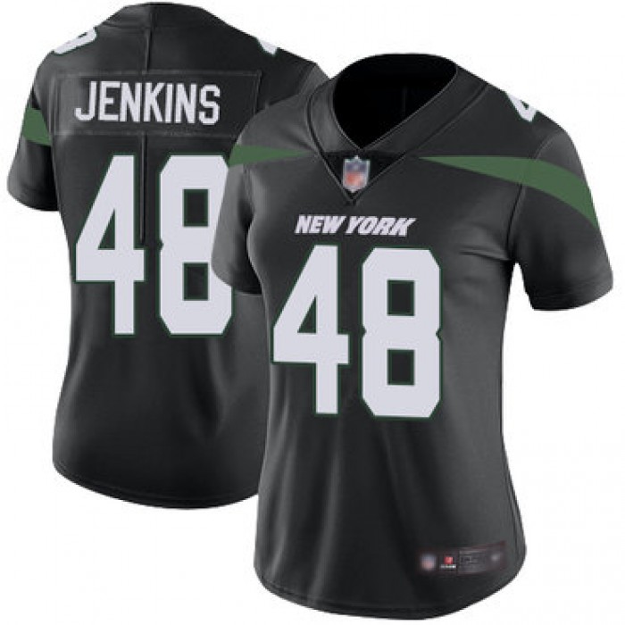 Jets #48 Jordan Jenkins Black Alternate Women's Stitched Football Vapor Untouchable Limited Jersey