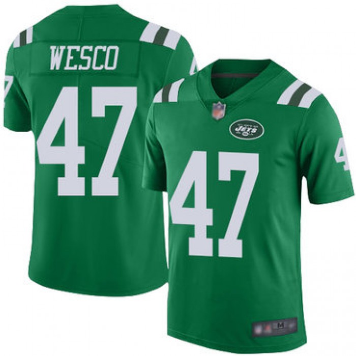 Jets #47 Trevon Wesco Green Men's Stitched Football Limited Rush Jersey