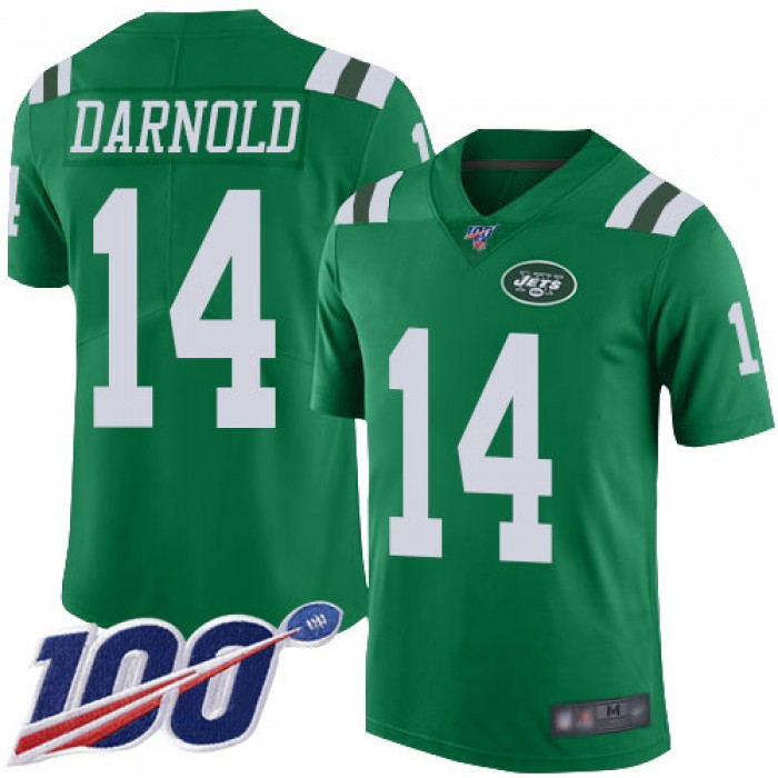 Jets #14 Sam Darnold Green Men's Stitched Football Limited Rush 100th Season Jersey