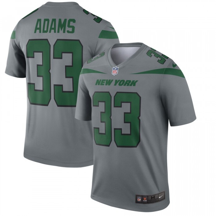 Nike New York Jets 33 Jamal Adams Gray Inverted Legend Jersey