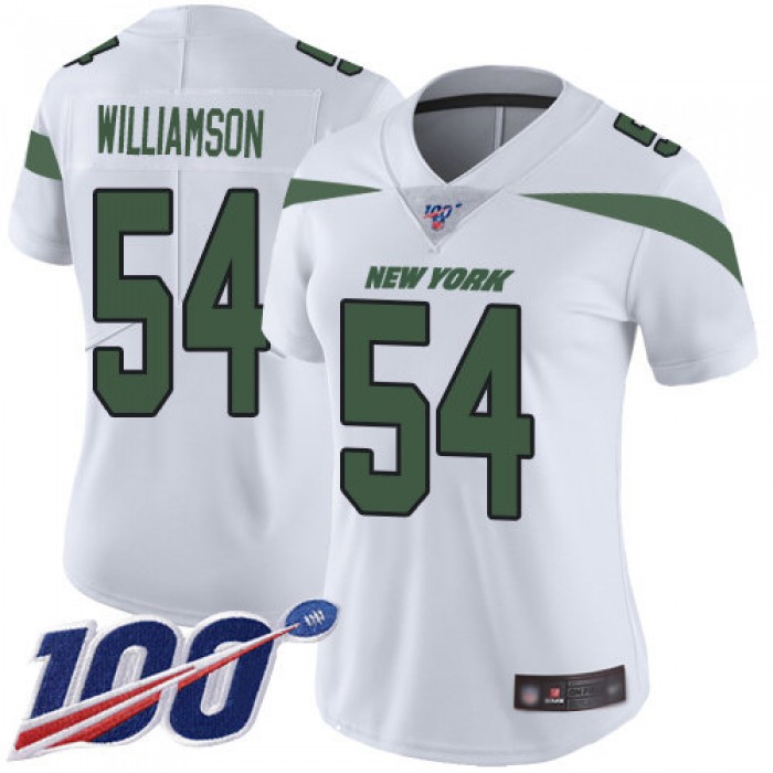 Nike Jets #54 Avery Williamson White Women's Stitched NFL 100th Season Vapor Limited Jersey