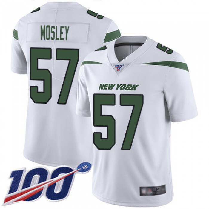 Nike Jets #57 C.J. Mosley White Men's Stitched NFL 100th Season Vapor Limited Jersey