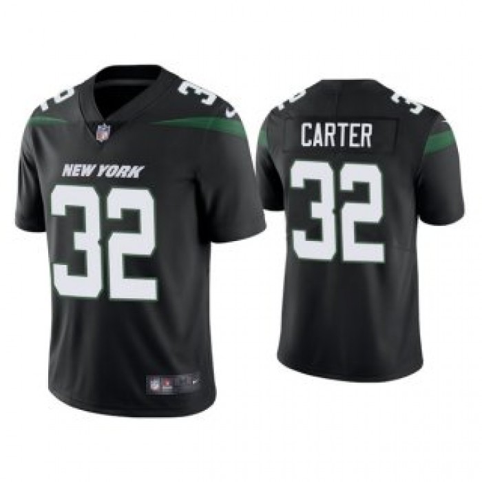 Men's Black New York Jets #32 Michael Carter 2021 Vapor Untouchable Limited Stitched Jersey