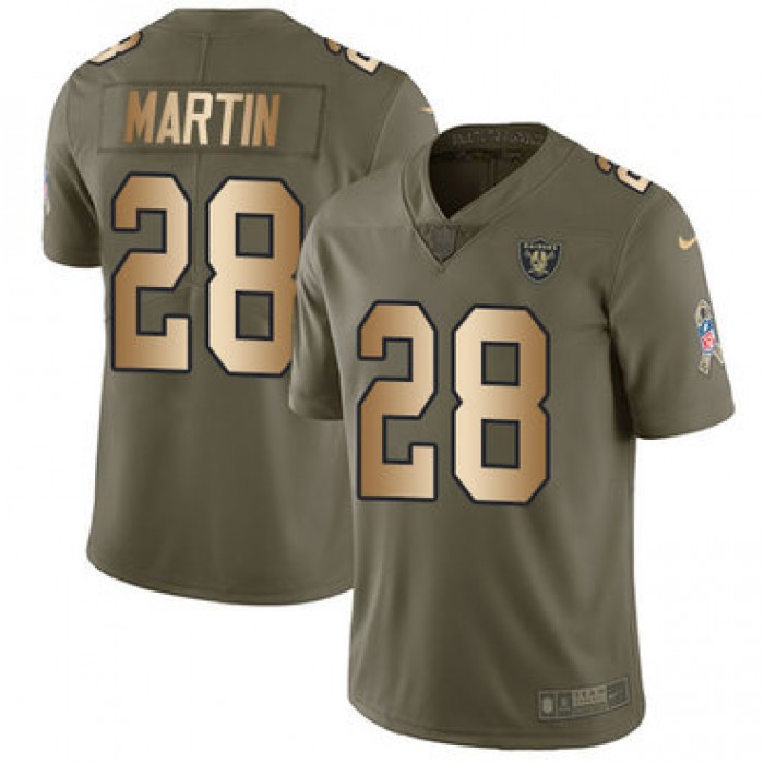 Nike Raiders #28 Doug Martin Olive Gold Youth Stitched NFL Limited 2017 Salute to Service Jersey