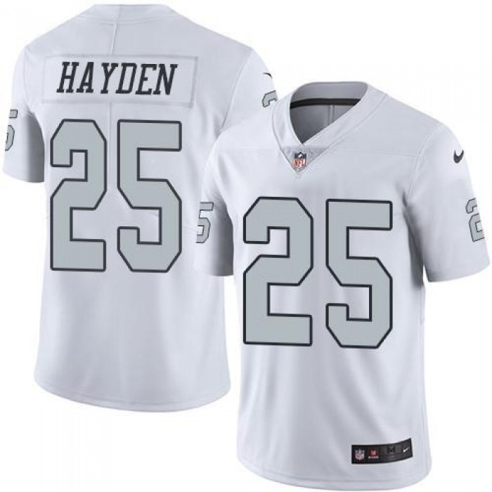 Youth Nike Oakland Raiders 25 D.J. Hayden White Stitched NFL Limited Rush Jersey