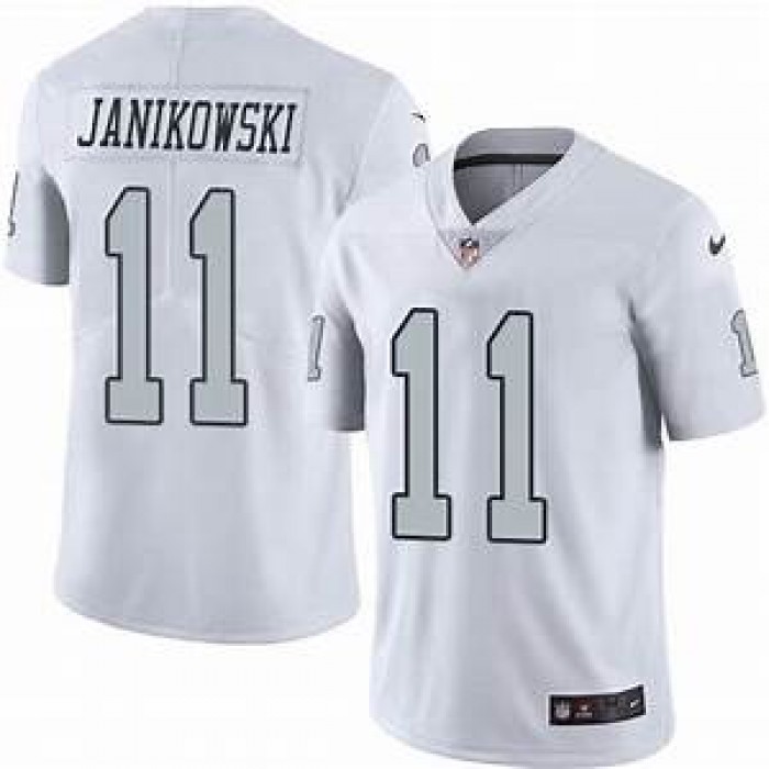 Youth Nike Oakland Raiders 11 Sebastian Janikowski White Stitched NFL Limited Rush Jersey
