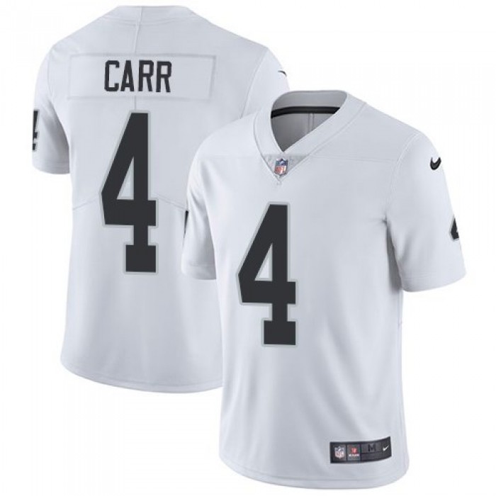 Youth Nike Oakland Raiders 4 Derek Carr White Stitched NFL Vapor Untouchable Limited Jersey