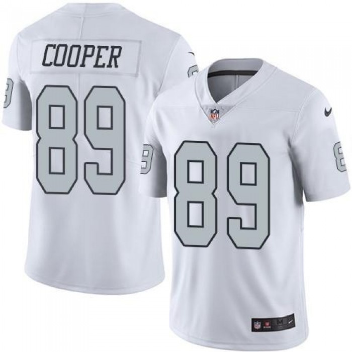 Youth Nike Oakland Raiders 89 Amari Cooper White Stitched NFL Limited Rush Jersey