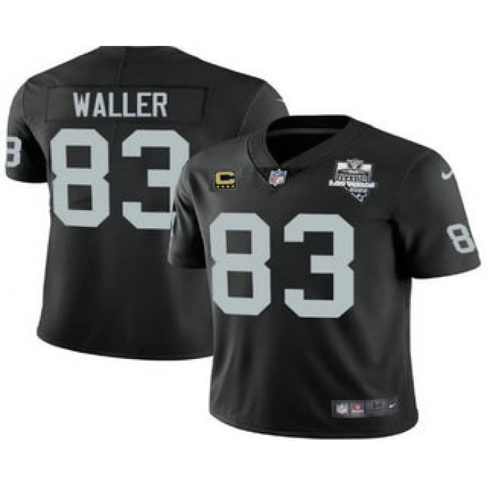 Youth Las Vegas Raiders #83 Darren Waller Black 2020 Inaugural Season With C Patch Vapor Limited Stitched NFL Jersey