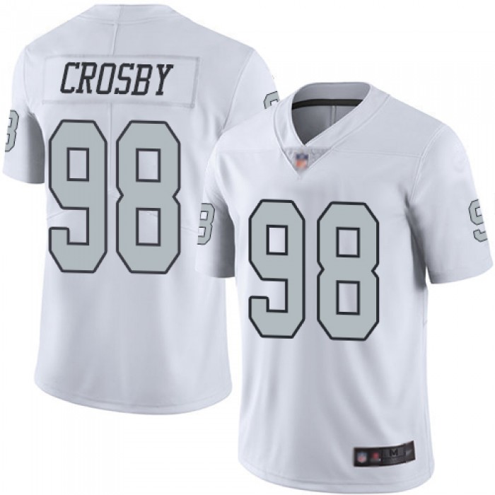 Youth Oakland Raiders #98 Maxx Crosby White Limited Rush Vapor Untouchable Football Jersey