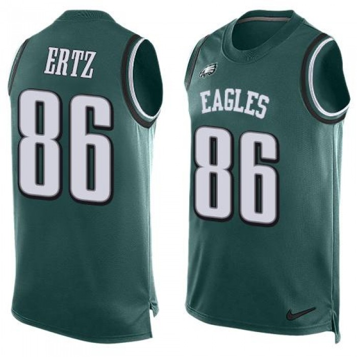 Men's Philadelphia Eagles #86 Zach Ertz Midnight Green Hot Pressing Player Name & Number Nike NFL Tank Top Jersey