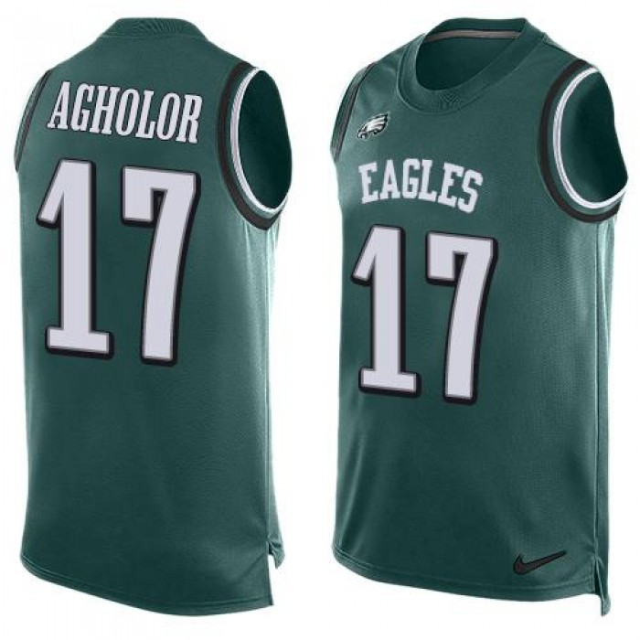 Men's Philadelphia Eagles #17 Nelson Agholor Midnight Green Hot Pressing Player Name & Number Nike NFL Tank Top Jersey