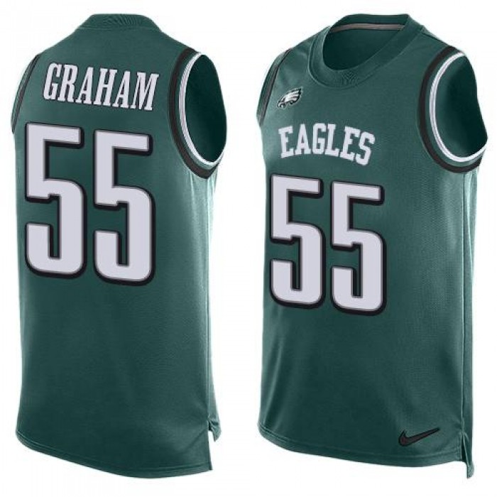 Men's Philadelphia Eagles #55 Brandon Graham Midnight Green Hot Pressing Player Name & Number Nike NFL Tank Top Jersey