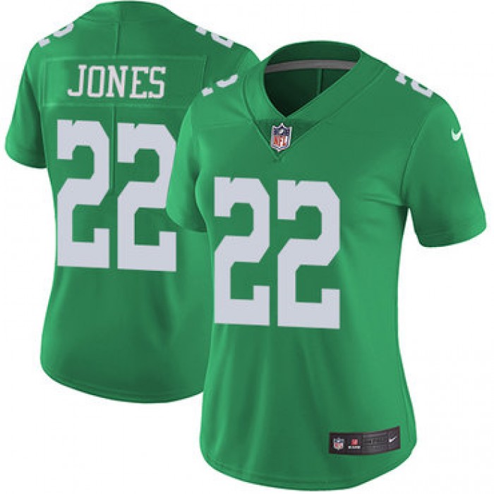 Women's Nike Eagles #22 Sidney Jones Green Stitched NFL Limited Rush Jersey
