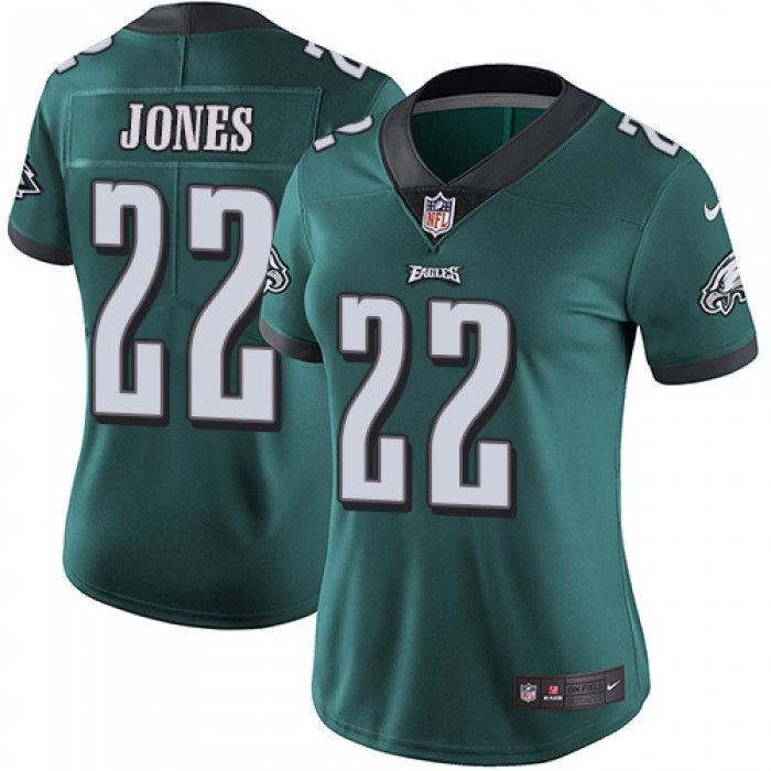 Women's Nike Eagles #22 Sidney Jones Midnight Green Team Color Stitched NFL Vapor Untouchable Limited Jersey