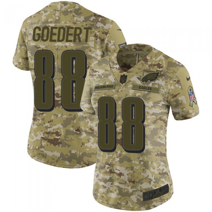 Nike Eagles #88 Dallas Goedert Camo Women's Stitched NFL Limited 2018 Salute to Service Jersey