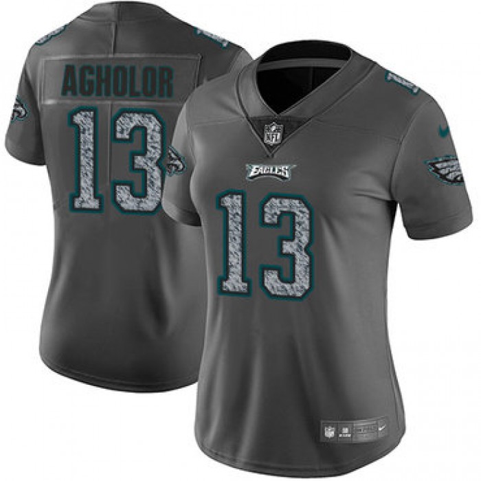 Women's Nike Philadelphia Eagles #13 Nelson Agholor Gray Static Stitched NFL Vapor Untouchable Limited Jersey