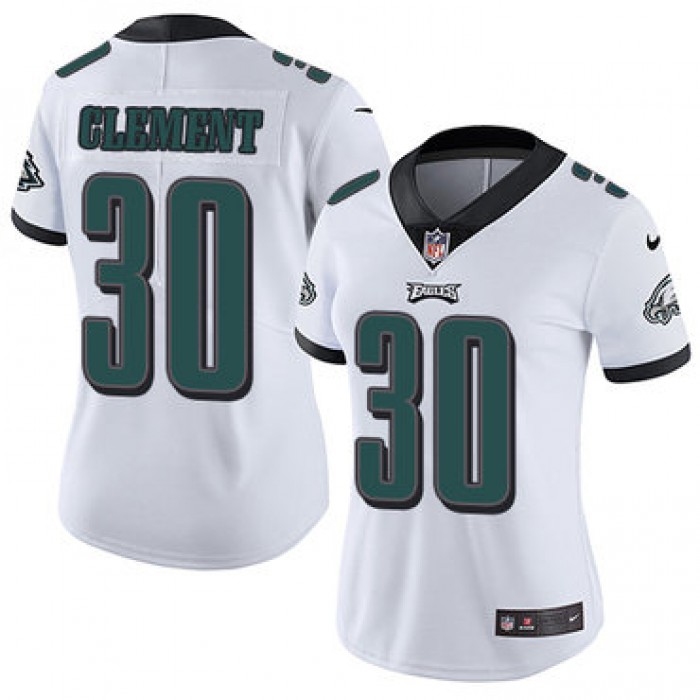 Women's Nike Philadelphia Eagles #30 Corey Clement White Stitched NFL Vapor Untouchable Limited Jersey