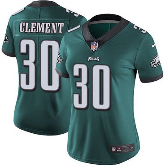 Women's Nike Philadelphia Eagles #30 Corey Clement Midnight Green Team Color Stitched NFL Vapor Untouchable Limited Jersey