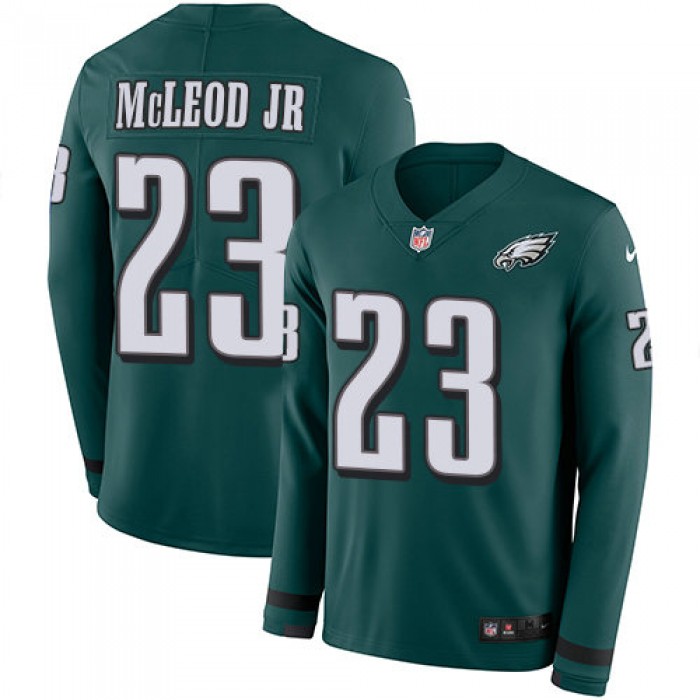 Nike Eagles 23 Rodney McLeod Jr Midnight Green Team Color Men's Stitched NFL Limited Therma Long Sleeve Jersey
