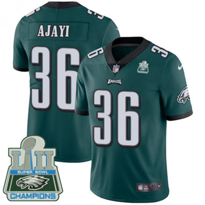 Nike Eagles #36 Jay Ajayi Midnight Green Team Color Super Bowl LII Champions Men's Stitched NFL Vapor Untouchable Limited Jersey