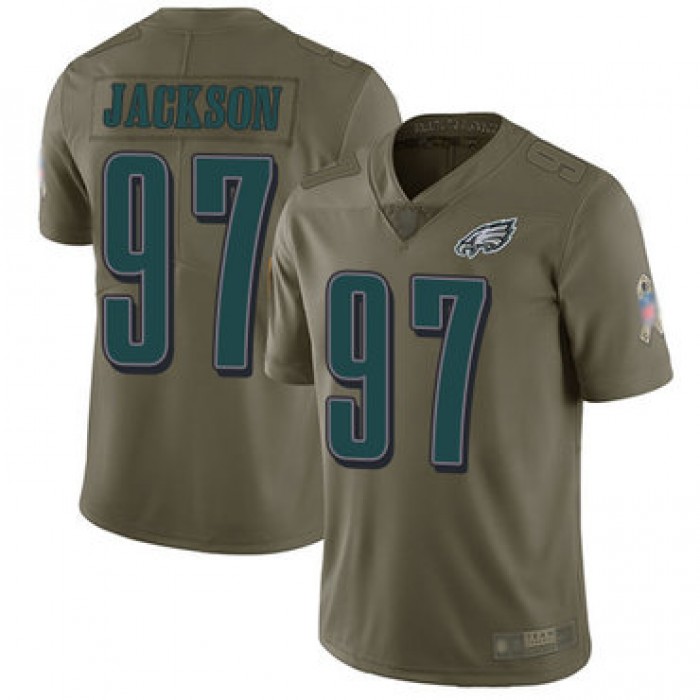 Eagles #97 Malik Jackson Olive Youth Stitched Football Limited 2017 Salute to Service Jersey
