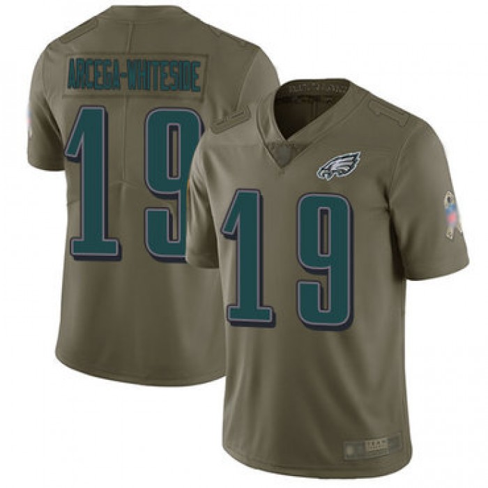 Eagles #19 JJ Arcega-Whiteside Olive Men's Stitched Football Limited 2017 Salute To Service Jersey