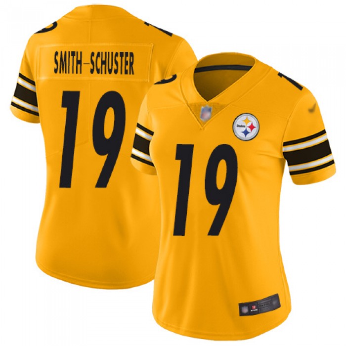 Nike Steelers #19 JuJu Smith-Schuster Gold Women's Stitched NFL Limited Inverted Legend Jersey