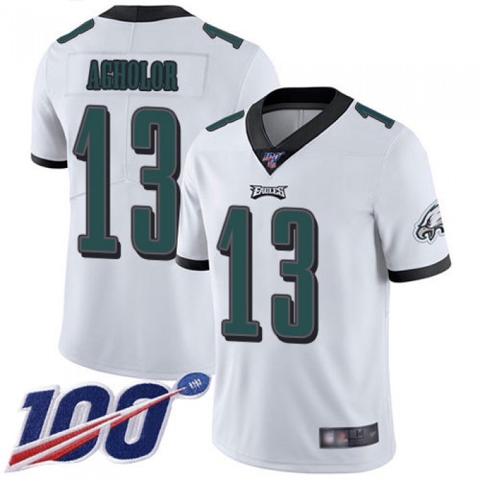 Nike Eagles #13 Nelson Agholor White Men's Stitched NFL 100th Season Vapor Limited Jersey